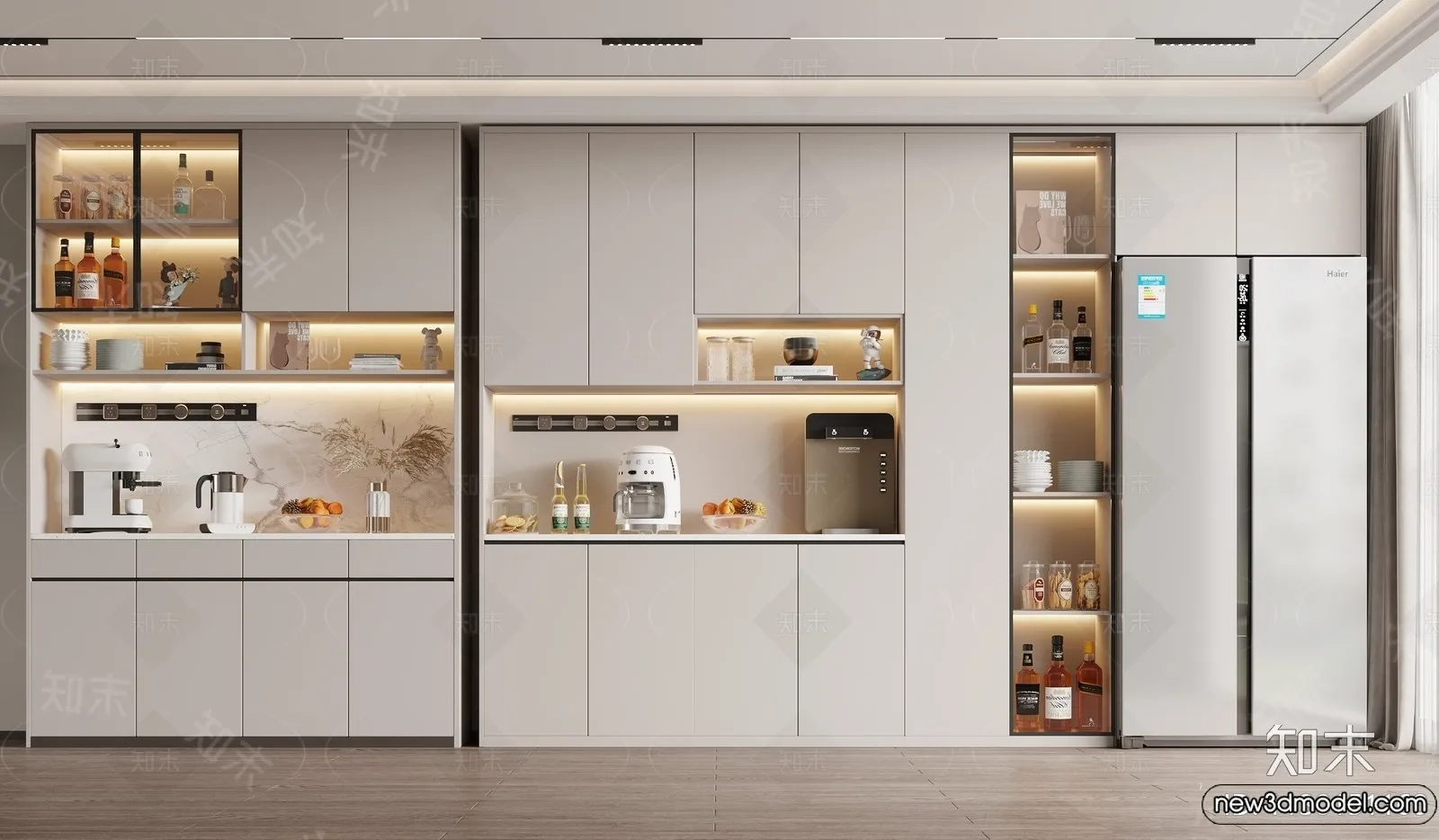 Wine Cabinet 3D Models - 3D Furniture for Interior Design - 158