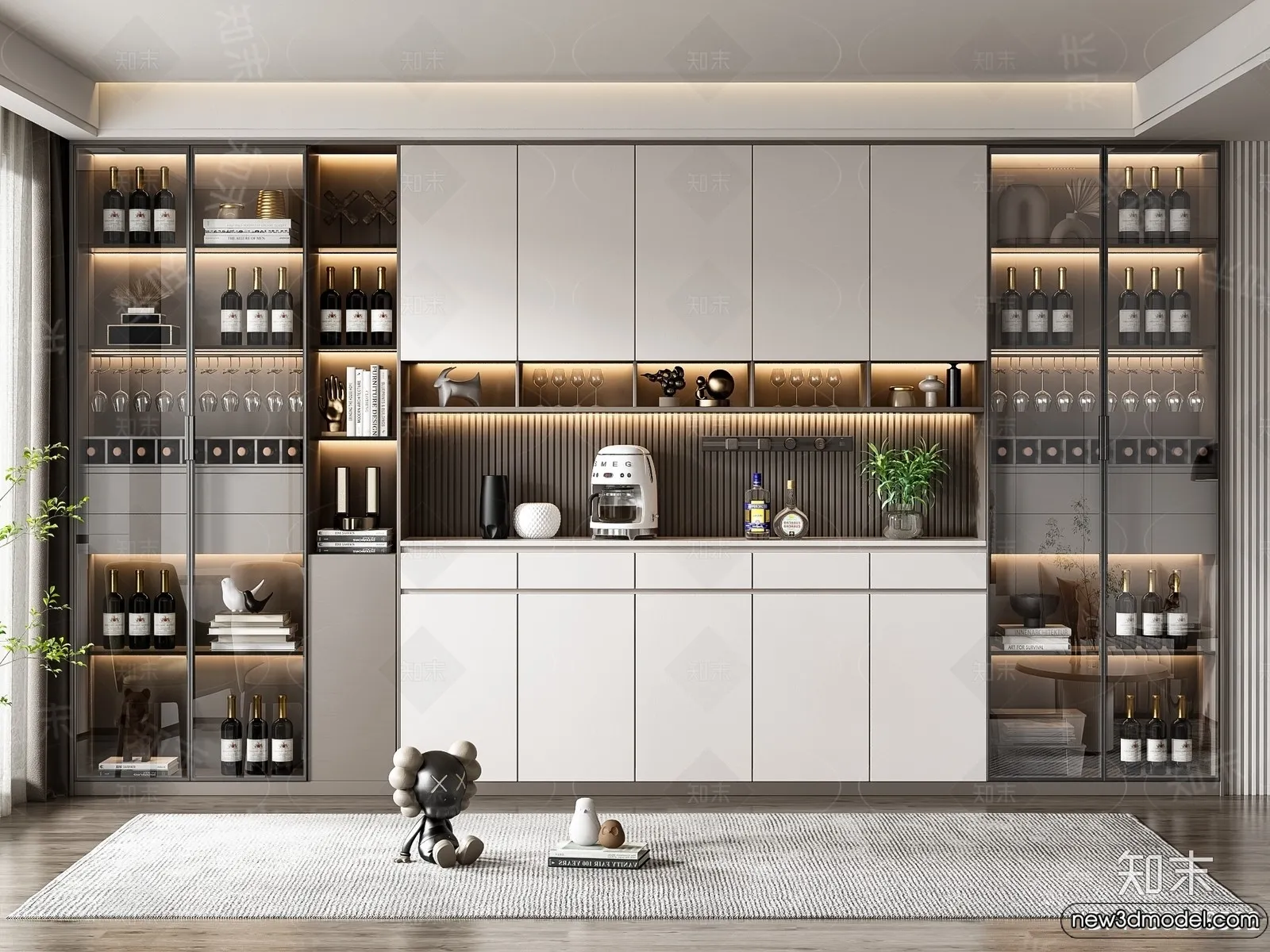 Wine Cabinet 3D Models - 3D Furniture for Interior Design - 159
