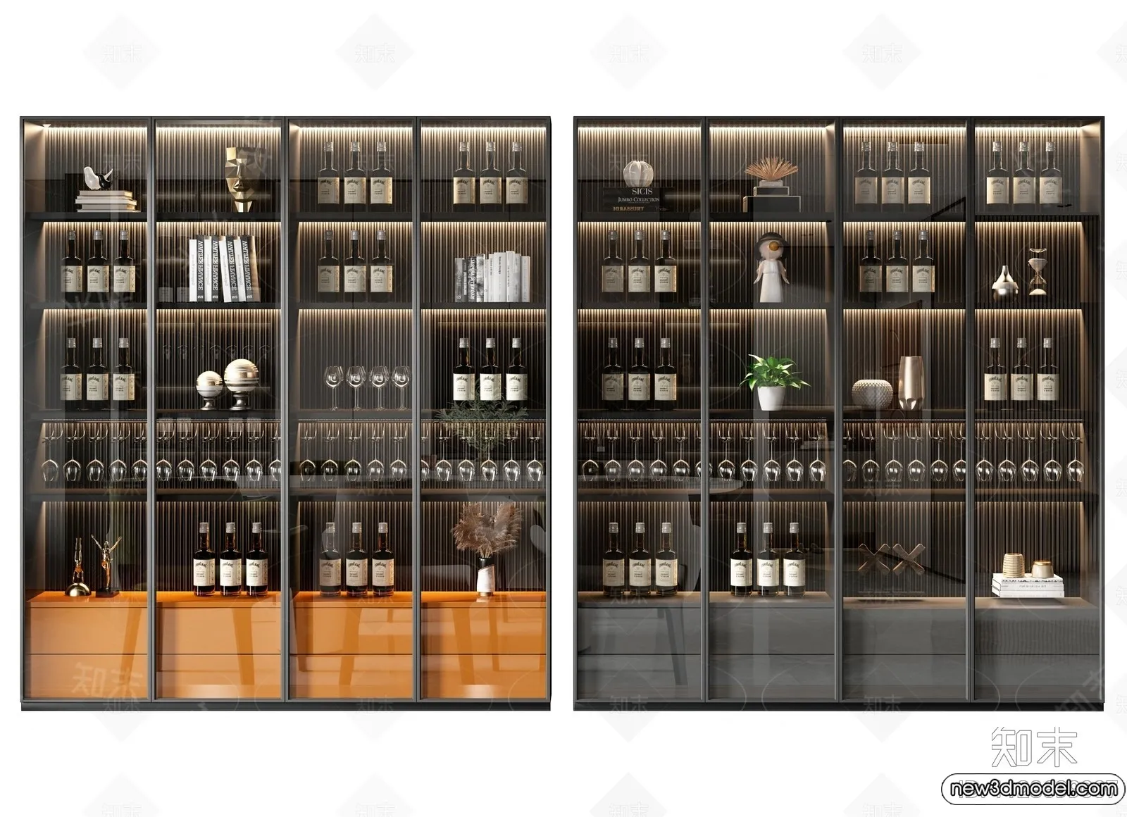 Wine Cabinet 3D Models - 3D Furniture for Interior Design - 160