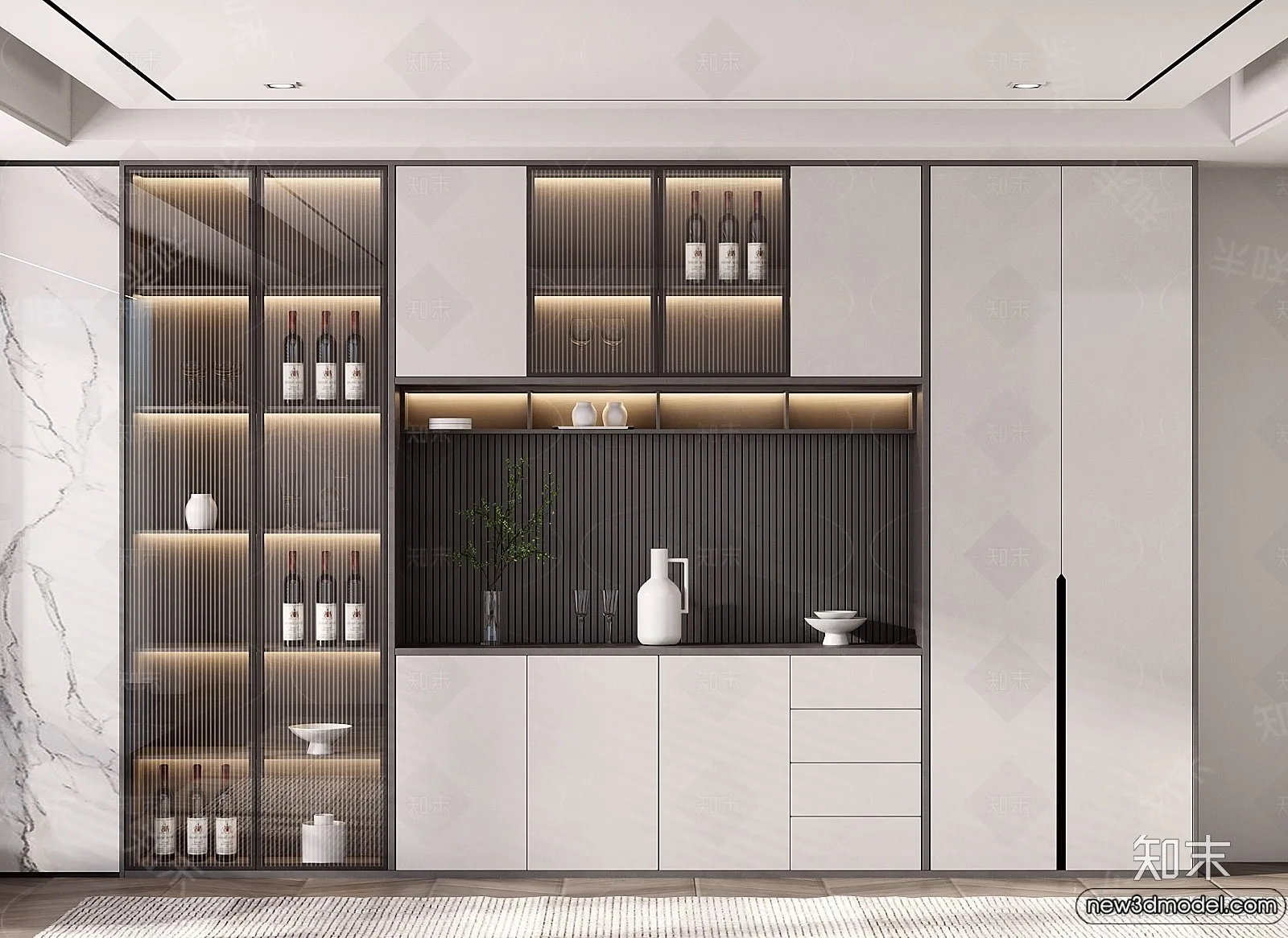 Wine Cabinet 3D Models - 3D Furniture for Interior Design - 162