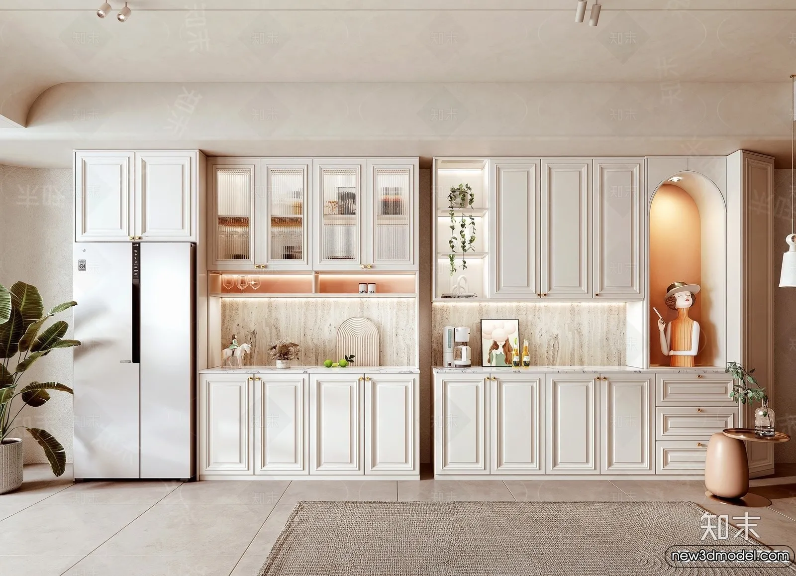 Wine Cabinet 3D Models - 3D Furniture for Interior Design - 164