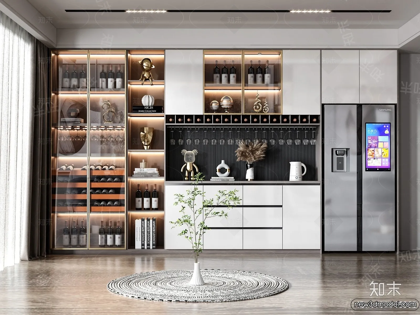 Wine Cabinet 3D Models - 3D Furniture for Interior Design - 165