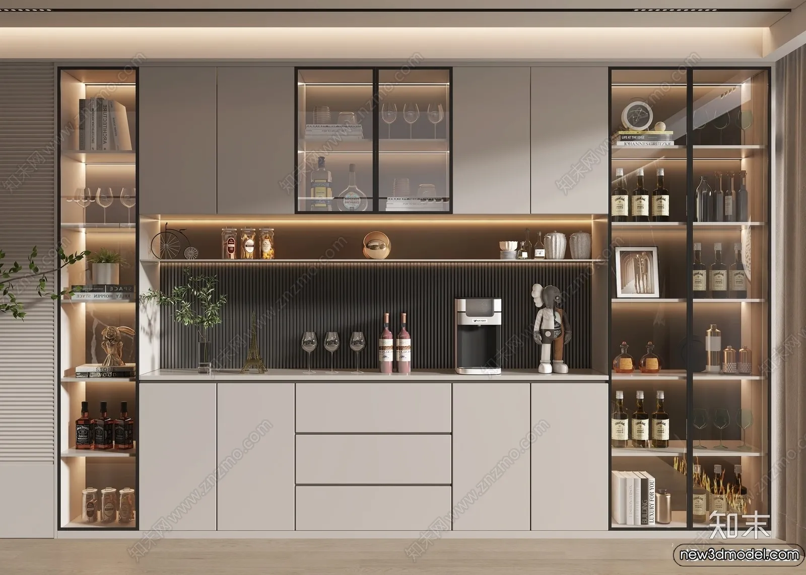 Wine Cabinet 3D Models - 3D Furniture for Interior Design - 167