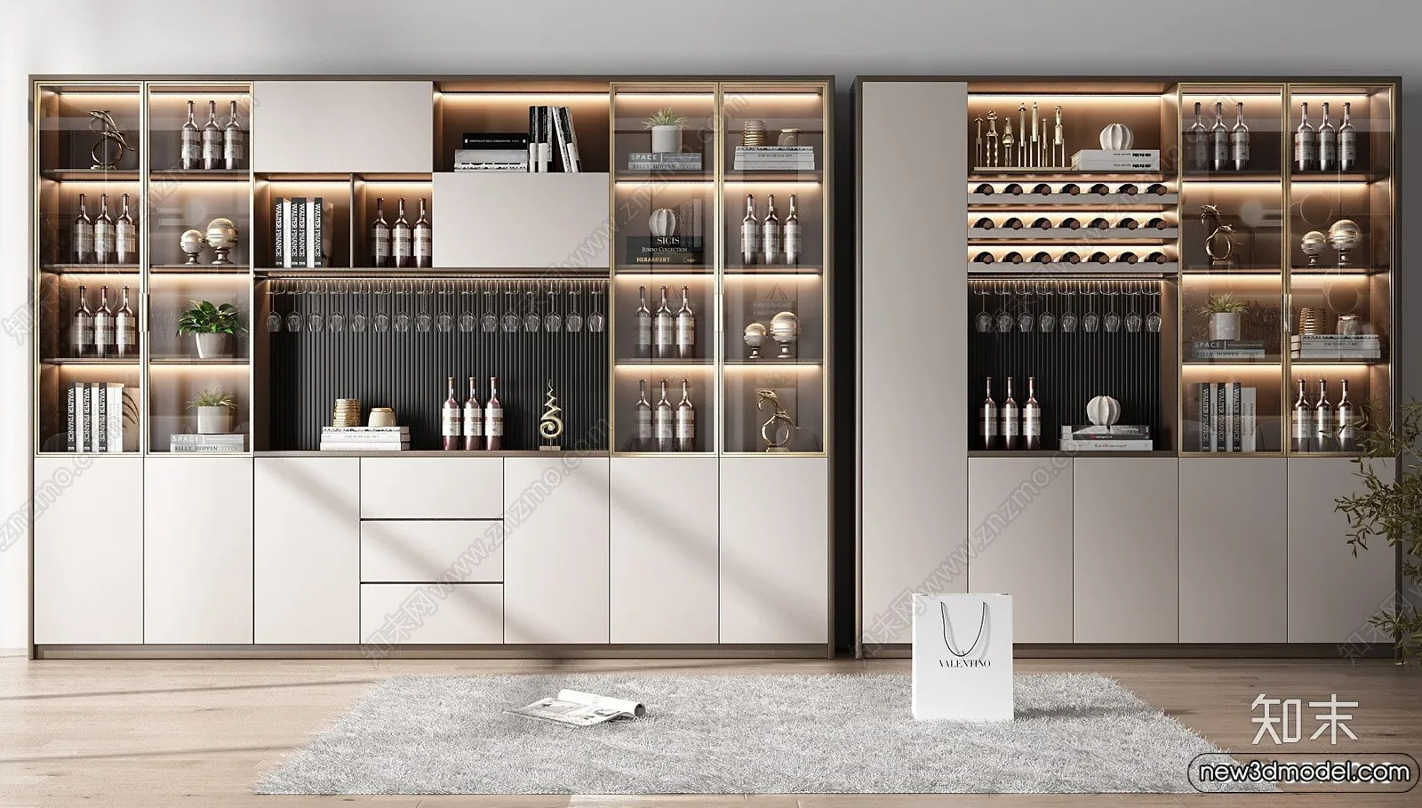 Wine Cabinet 3D Models - 3D Furniture for Interior Design - 170