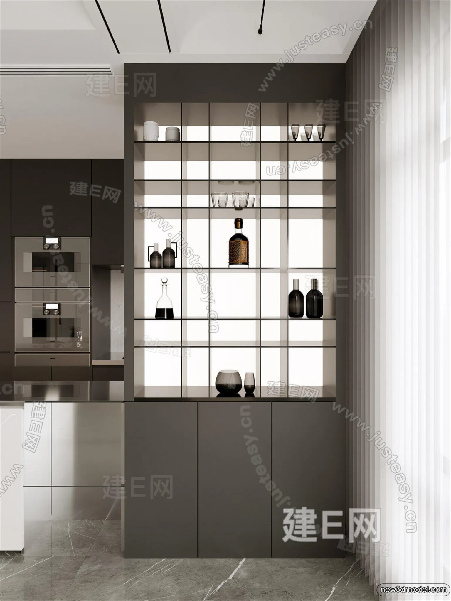Wine Cabinet 3D Models - 3D Furniture for Interior Design - 171