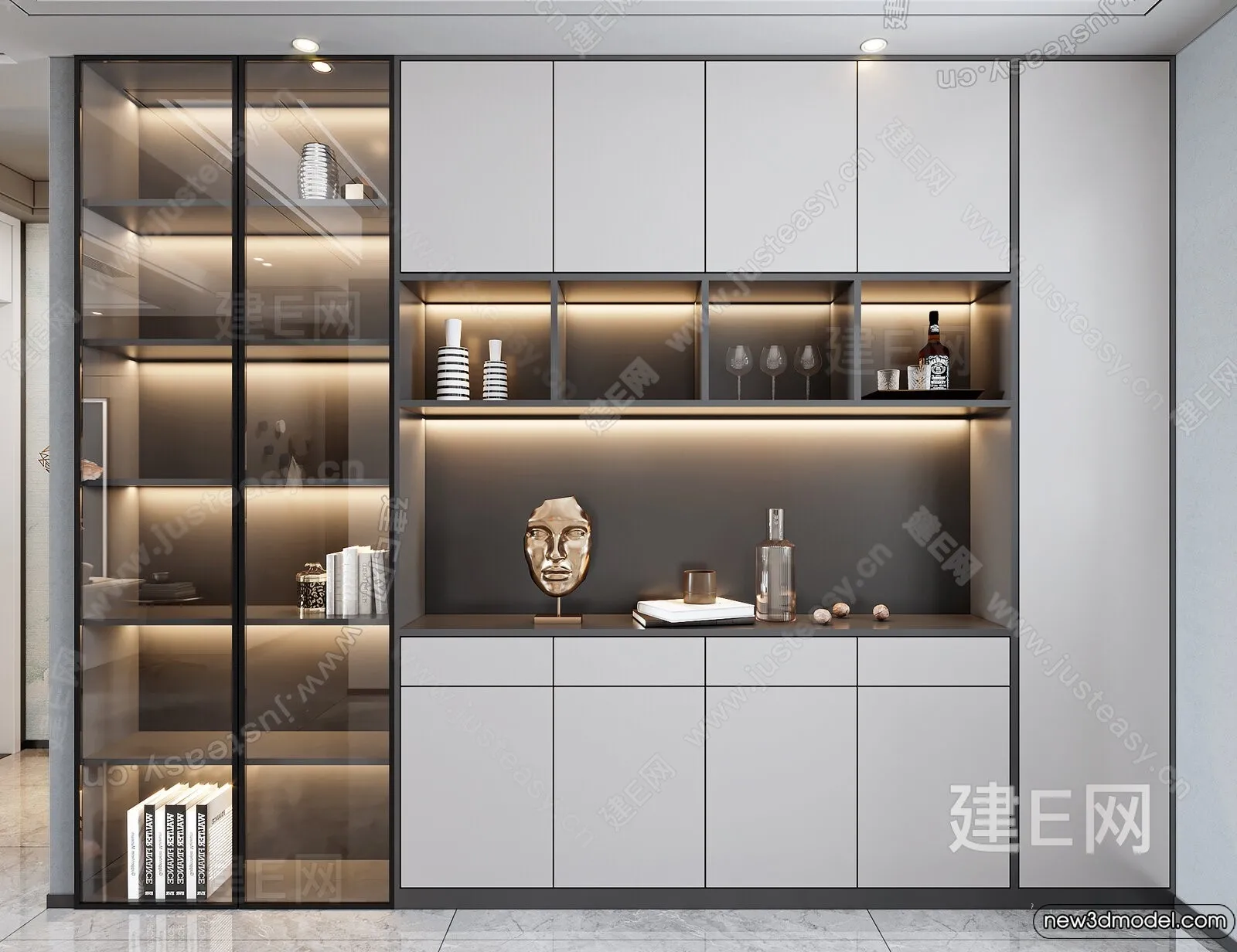 Wine Cabinet 3D Models - 3D Furniture for Interior Design - 175