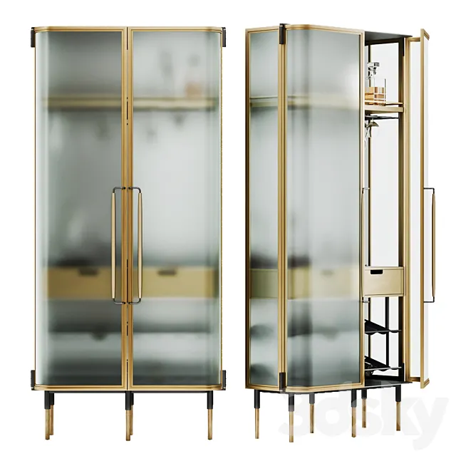 Wine cabinet_showcase. New Format Plano 3D Model