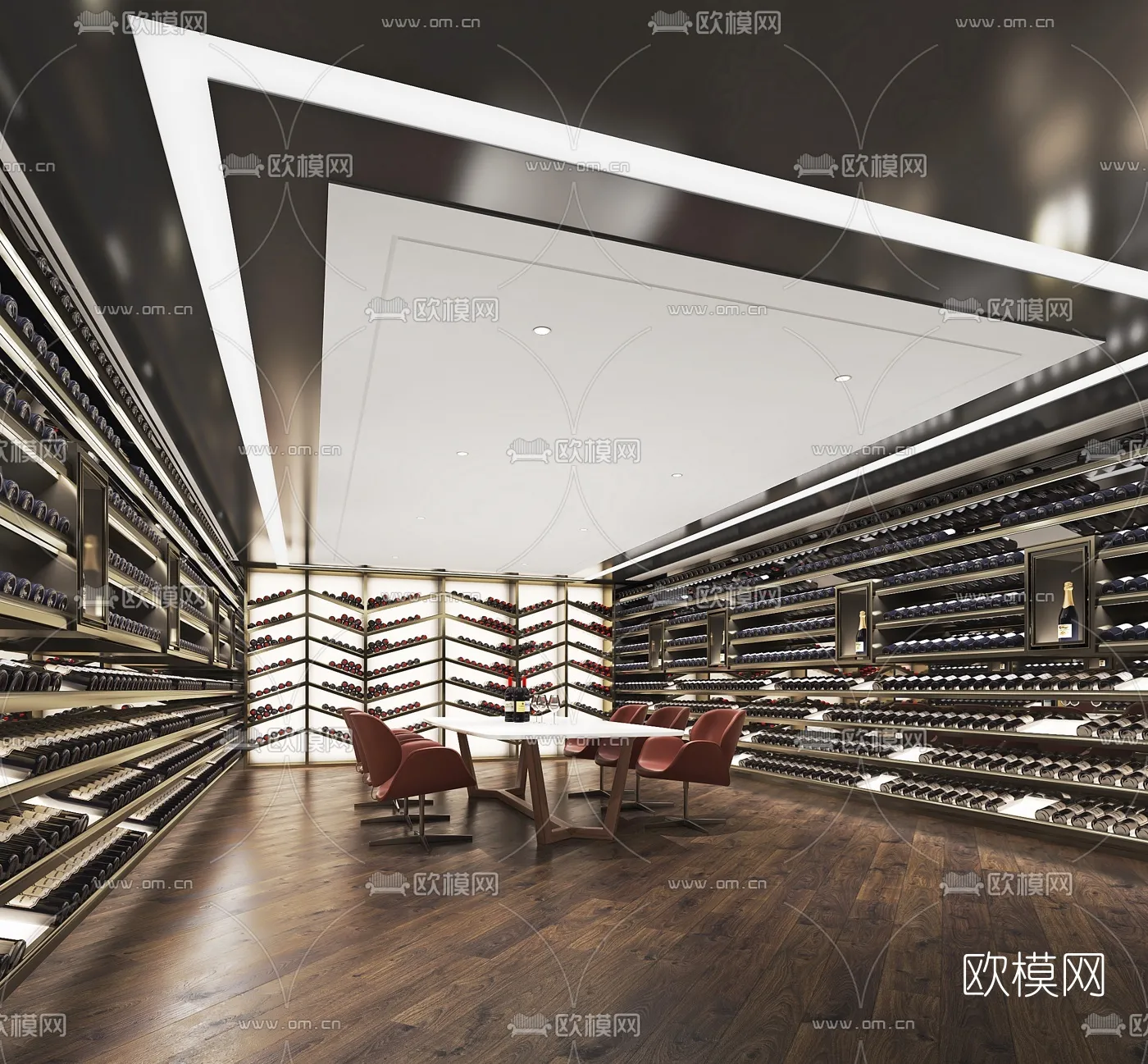 Wine Cellar 3D Model - Wine Cabinet - 013 - VRAY Render