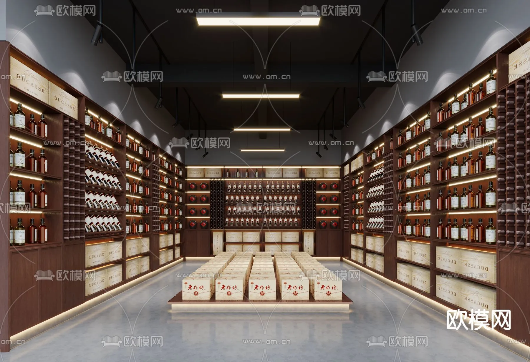 Wine Cellar 3D Model - Wine Cabinet - 018 - CORONA Render