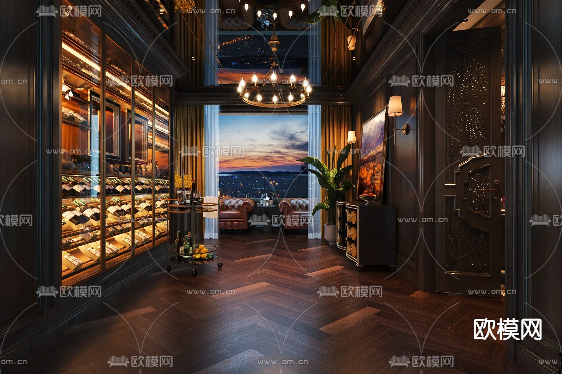 Wine Cellar 3D Model - Wine Cabinet - 024 - VRAY Render
