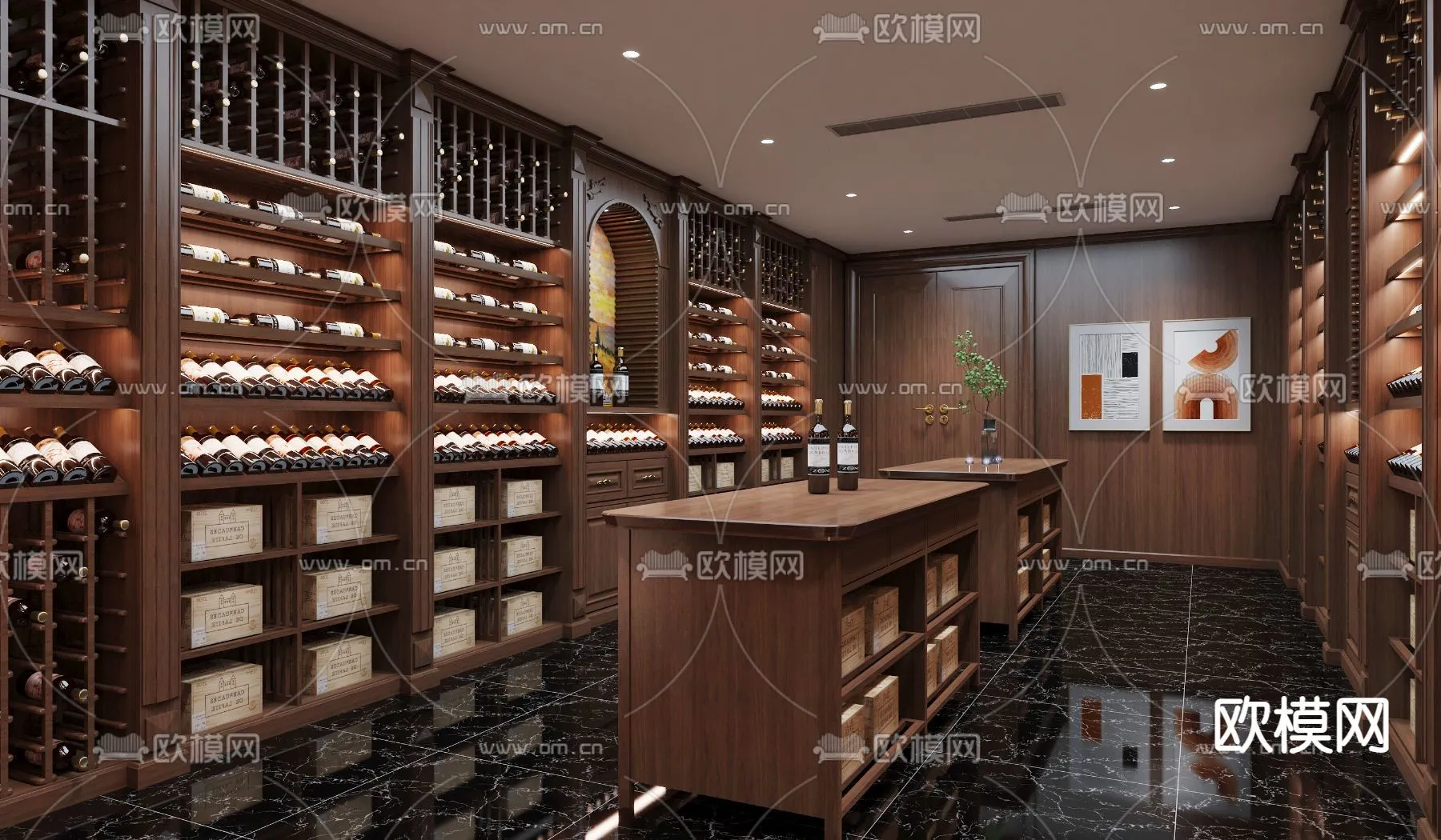Wine Cellar 3D Model - Wine Cabinet - 039 - VRAY Render