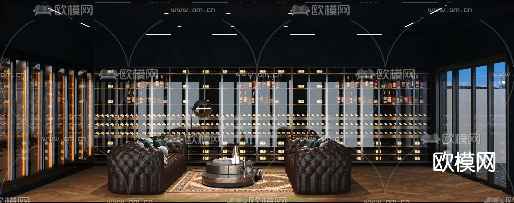 Wine Cellar 3D Model - Wine Cabinet - 049 - VRAY Render