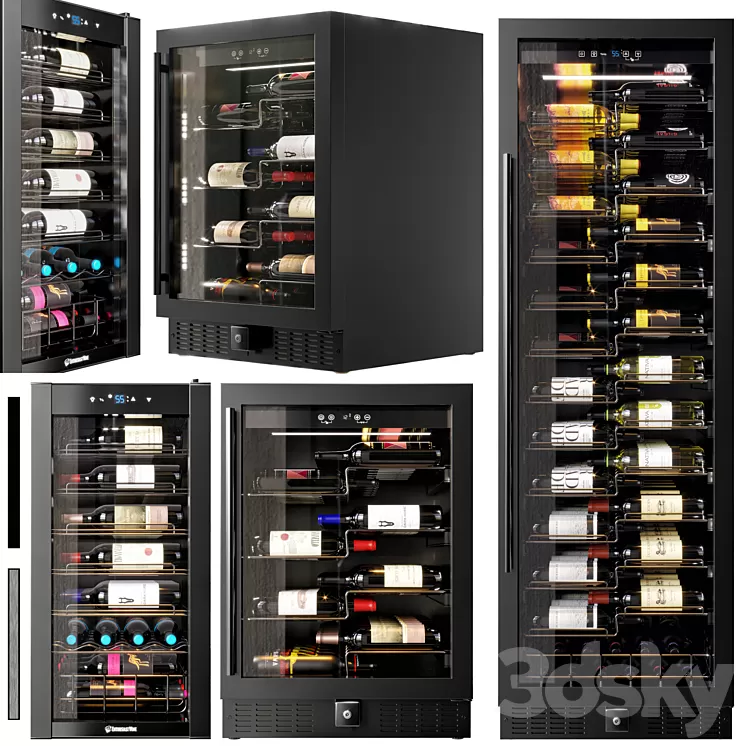 Wine Enthusiast vino view fridge set 3D Model