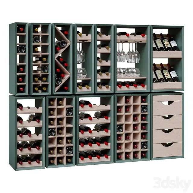 Wine sections for kitchen sets 3D Model