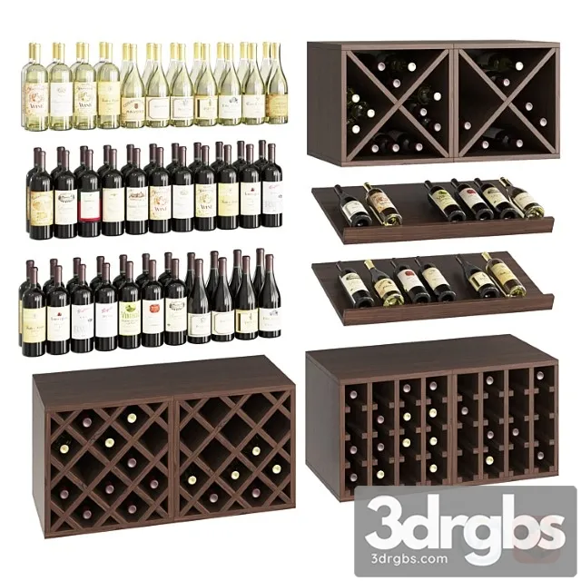 Wine set 3D Model Free