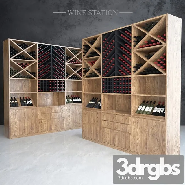 Wine Station 3D Model Free
