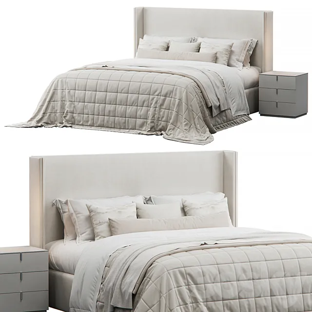 Winged Bed by Lorinzer Living 3D Model