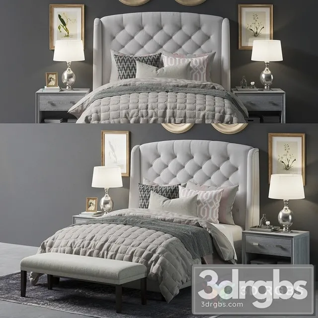 Winged Luxury Bed 3D Model Free