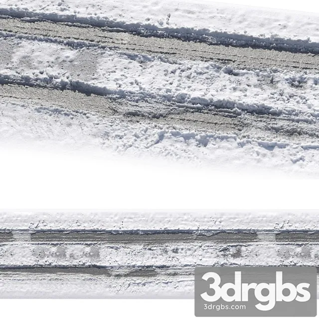 Winter road 3D Model Free