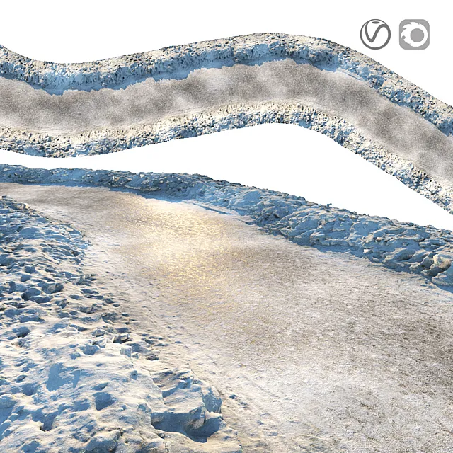 Winter sidewalk 3D Model