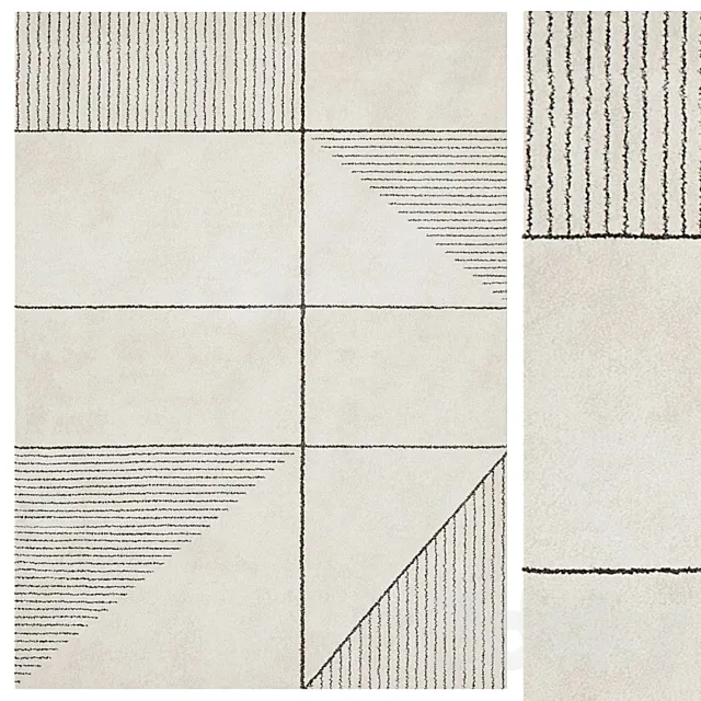 Winthorpe modern rug 3D Model