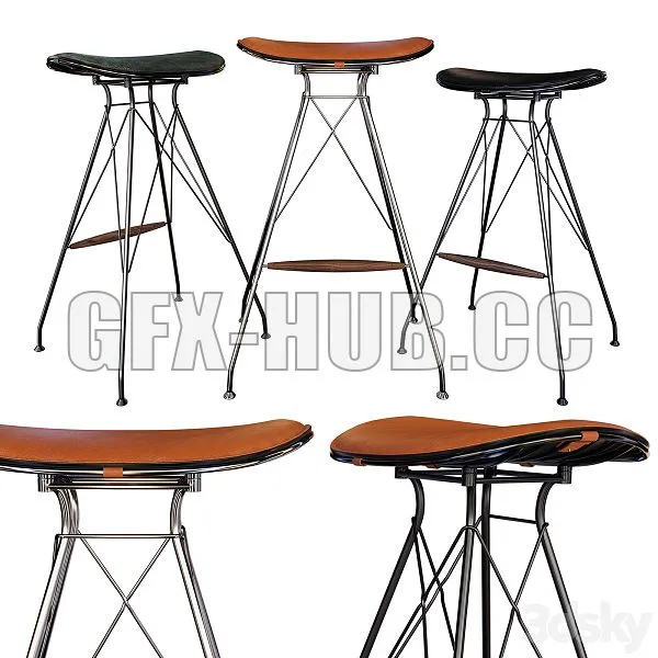 Wire Bar Stool by Overgaard & Dyrman 3D Model