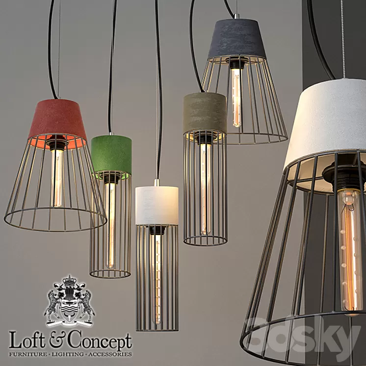 Wire cage chandelier 3D Model