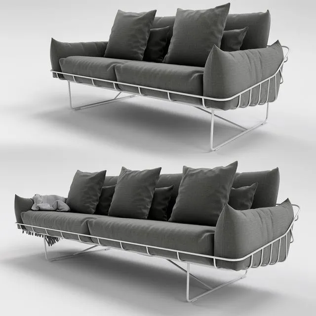 Wireframe Sofa 3D Model