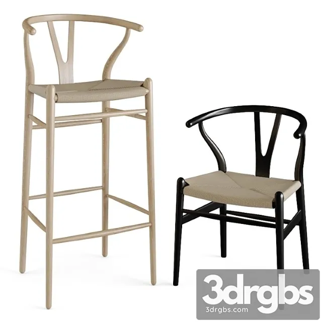 Wishbone chair 4-in-1 2 3D Model Free