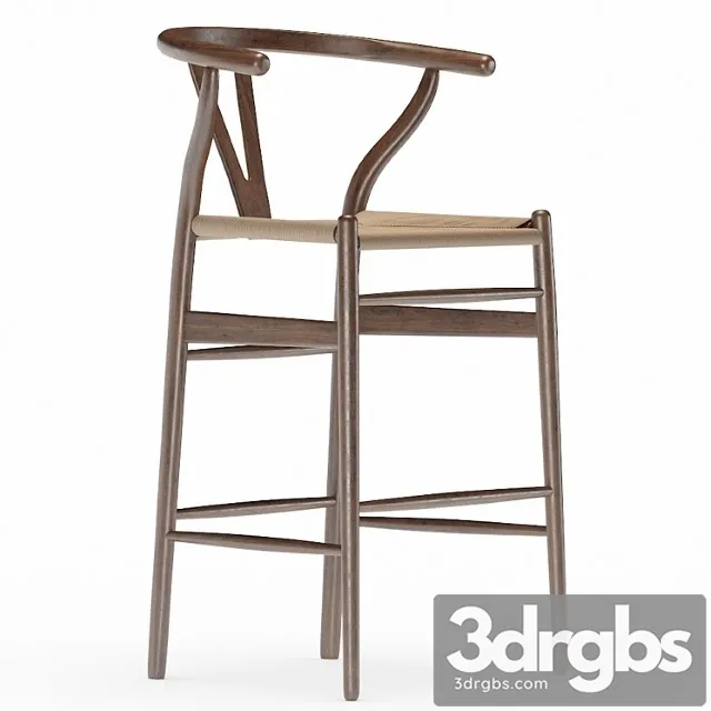 Wishbone counter stool 2 3D Model Free