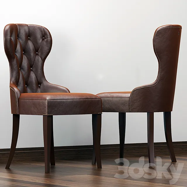 With designer chairs coach ties and carnations S01 3DModel