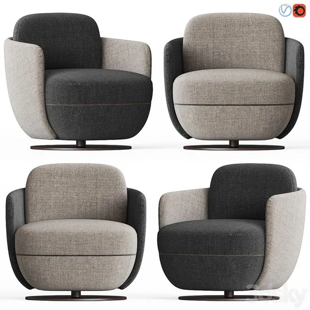Wittmann Miles Lounge Armchair 3D Model