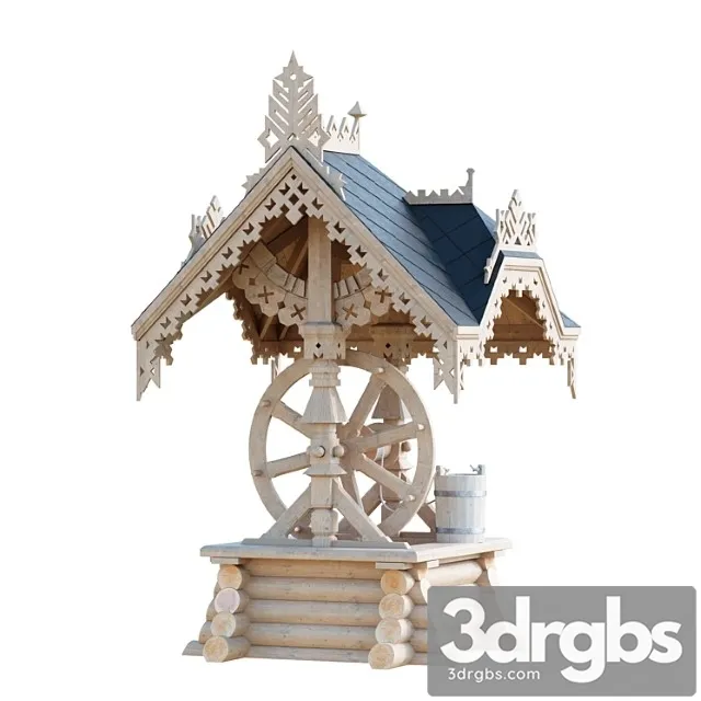 Woden Water Well 1877 3D Model Free