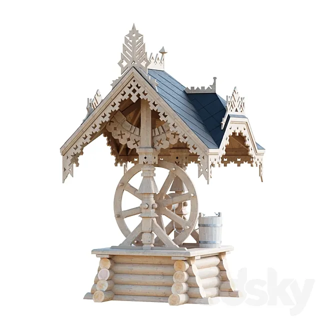 Woden water Well 1877 3DModel