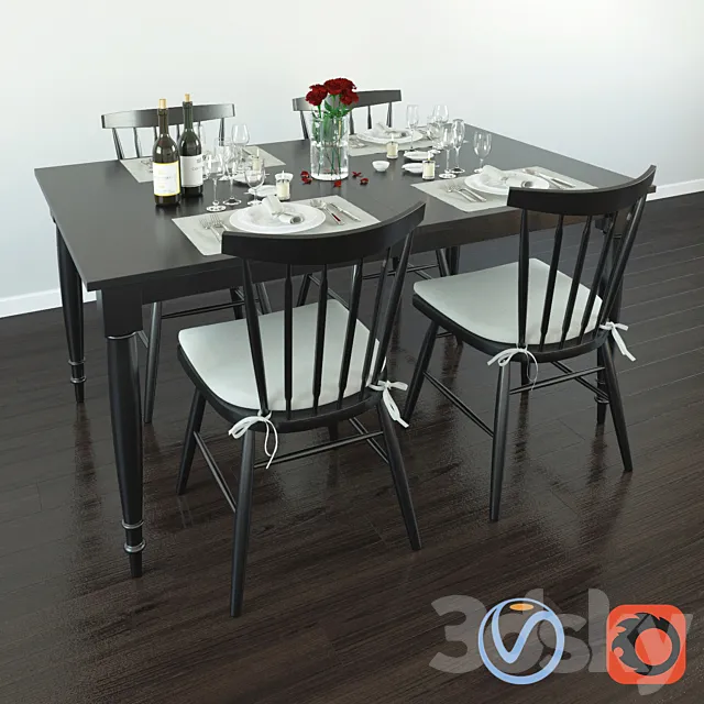 Wolcott extention dining table 3DModel