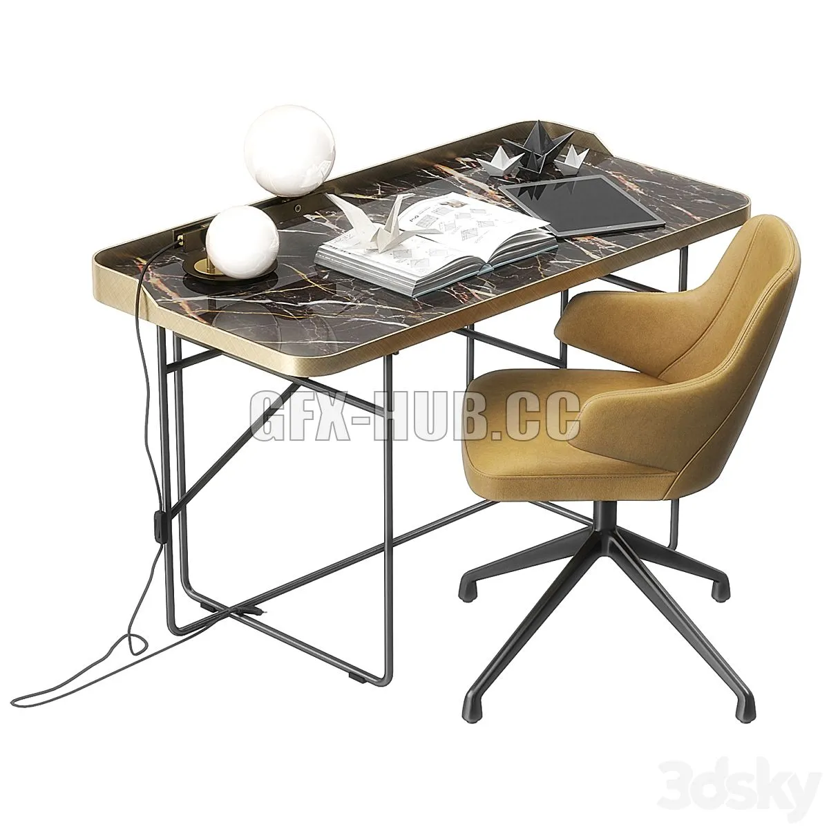 Wolf Keramik desk by Cattelan Italia 3D Model