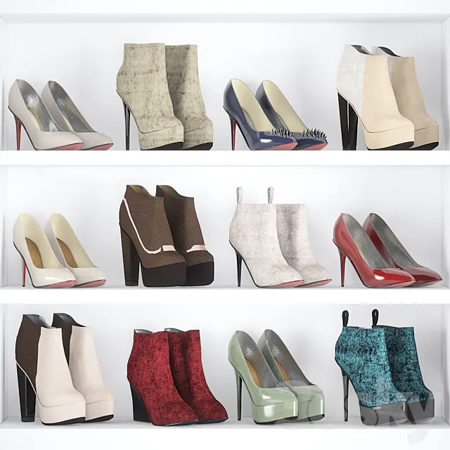 Woman shoes set - 2 3D Model