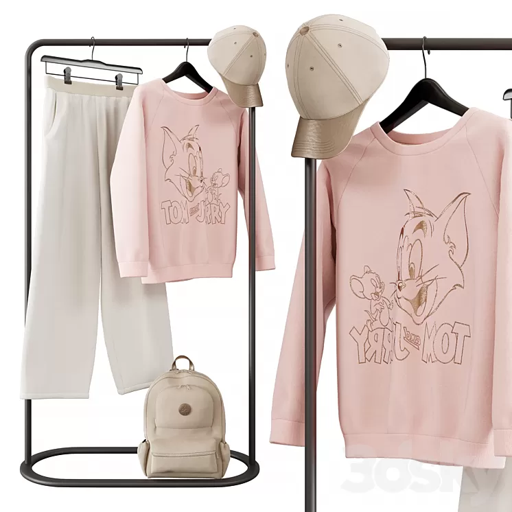 Woman Sport Clothes Set 09 3D Model Free