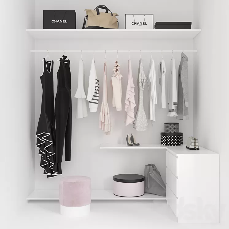 Woman's wardrobe 3D Model