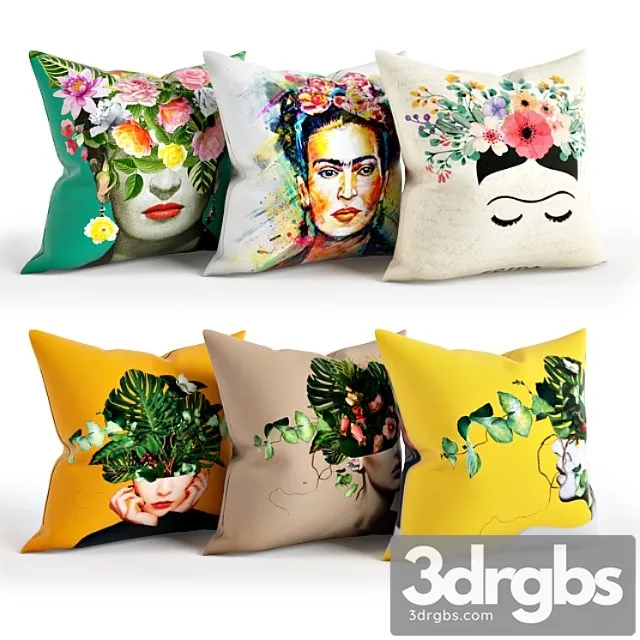 Women Pillow Set 001 Society6 3D Model Free