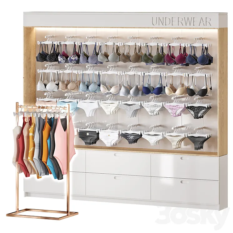 women underwear store 3D Model Free