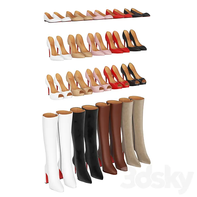 Womens shoes wardrobe 3D Model
