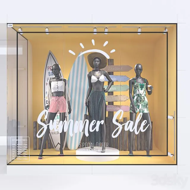 Womens Summer Storefront 004 3D Model