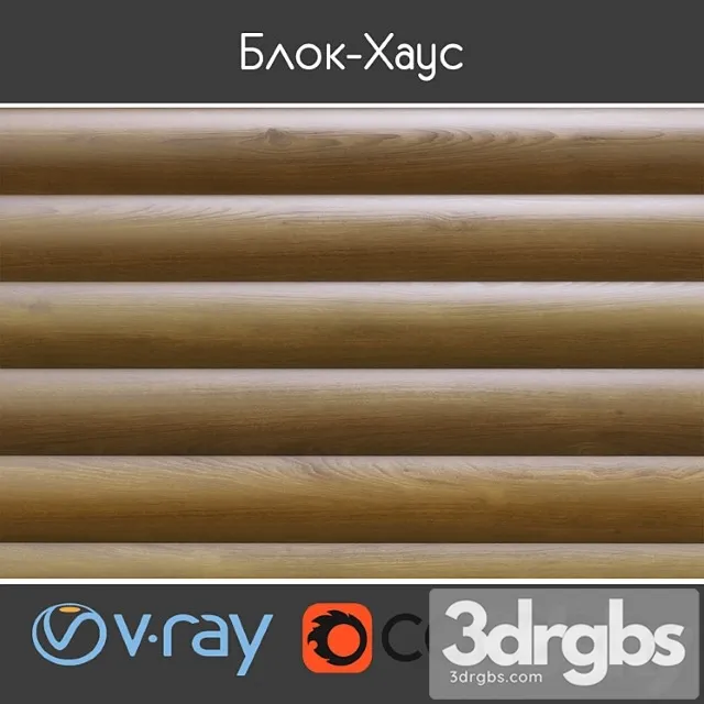 Wood  26 Block house 3D Model Free