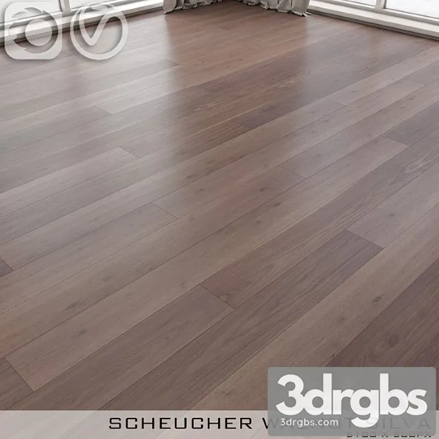 Wood  72 Parquet board scheucher walnut silva 3D Model Free