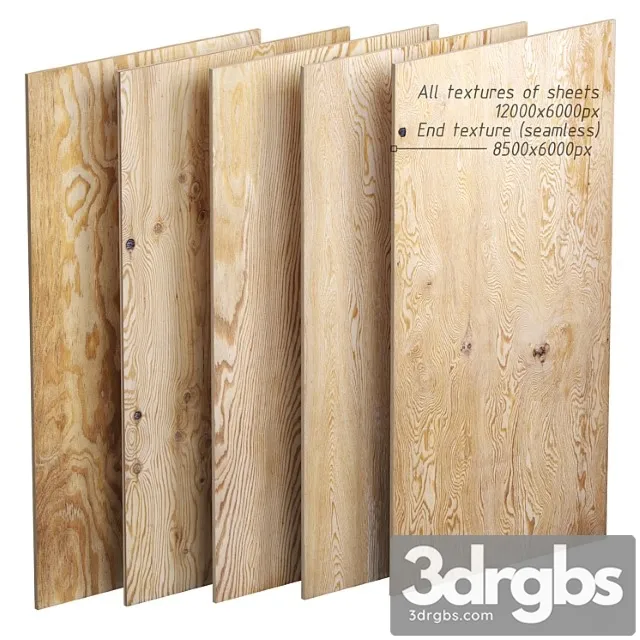 Wood  82 Set of plywood sheets. 5 items 3D Model Free