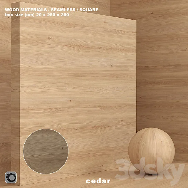 Wood _ Cedar Material (Seamless) - set 75 3D Model