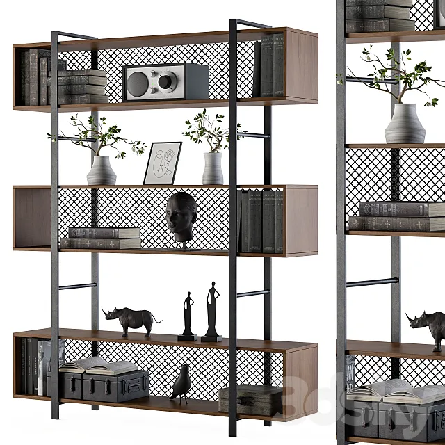 Wood and Metal Rack 3DModel