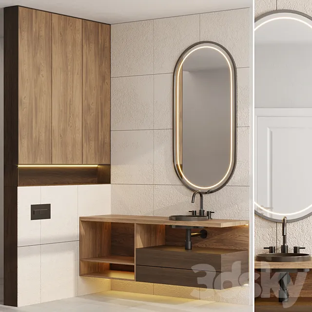 wood Bathroom furniture by Fauset Omnires Y set 18 3DModel