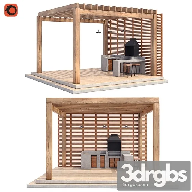 Wood BBQ 3D Model Download